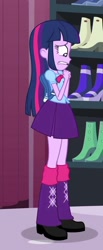 Size: 428x1039 | Tagged: safe, screencap, character:twilight sparkle, character:twilight sparkle (alicorn), species:alicorn, species:pony, equestria girls:equestria girls, g4, my little pony:equestria girls, bag, boots, clothing, cropped, female, leg warmers, pleated skirt, shoes, skirt
