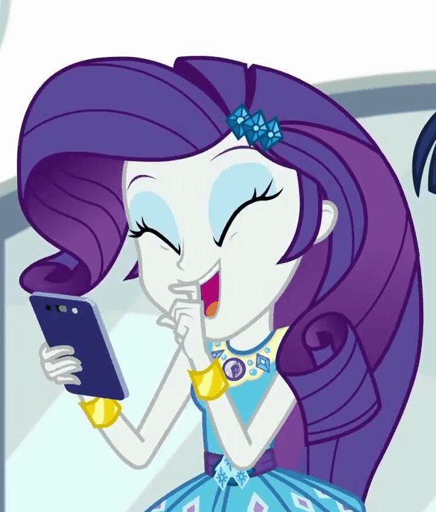 Size: 614x720 | Tagged: safe, screencap, character:rarity, episode:text support, g4, my little pony:equestria girls, animated, cellphone, cropped, cute, geode of shielding, laughing, magical geodes, noblewoman's laugh, phone, raribetes, smartphone, text support: rarity