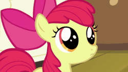 Size: 1920x1080 | Tagged: safe, screencap, character:apple bloom, episode:bloom and gloom, g4, my little pony: friendship is magic, adorabloom, animated, cute, eye shimmer, no sound, puppy dog eyes, solo, weapons-grade cute, webm