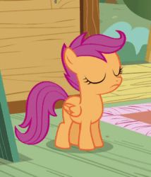 Size: 600x700 | Tagged: safe, screencap, character:scootaloo, species:pegasus, species:pony, episode:bloom and gloom, g4, my little pony: friendship is magic, animated, cropped, eyes closed, loop, no sound, nodding, solo, webm