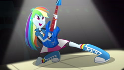 Size: 1920x1080 | Tagged: safe, screencap, character:rainbow dash, equestria girls:rainbow rocks, g4, my little pony:equestria girls, awesome as i want to be, female, guitar, singing