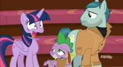 Size: 1660x908 | Tagged: safe, screencap, character:on stage, character:spike, character:twilight sparkle, character:twilight sparkle (alicorn), species:alicorn, species:pony, episode:horse play, g4, my little pony: friendship is magic, faec, great moments in animation, quill