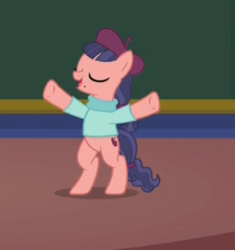 Size: 557x593 | Tagged: safe, screencap, character:raspberry beret, episode:horse play, g4, my little pony: friendship is magic, bipedal, cropped, female, solo
