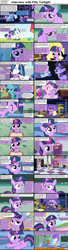 Size: 1282x4733 | Tagged: safe, screencap, character:candy mane, character:night light, character:princess cadance, character:princess celestia, character:shining armor, character:twilight sparkle, character:twilight velvet, species:alicorn, species:earth pony, species:pony, species:unicorn, comic:celestia's servant interview, caption, comic, female, filly, filly twilight sparkle, foal, interview, male, mare, stallion, teen princess cadance, teenager