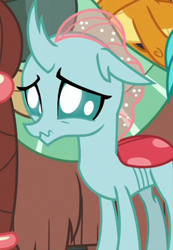 Size: 254x368 | Tagged: safe, screencap, character:ocellus, character:sandbar, character:smolder, character:yona, species:changeling, species:reformed changeling, episode:school daze, g4, my little pony: friendship is magic, cropped, cute, diaocelles, sad, scrunchy face, solo focus