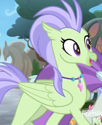 Size: 582x712 | Tagged: safe, screencap, character:laguna, species:hippogriff, episode:surf and/or turf, g4, my little pony: friendship is magic, background hippogriff, cropped, female, jewelry, necklace, solo focus