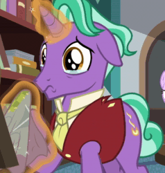 Size: 1018x1068 | Tagged: safe, screencap, character:firelight, character:starlight glimmer, species:pony, species:unicorn, episode:the parent map, g4, animated, cropped, crying, cute, firebetes, magic, male, sad, sadorable, solo focus, sound, stallion, telekinesis, webm