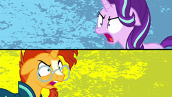 Size: 1280x720 | Tagged: safe, screencap, character:starlight glimmer, character:sunburst, episode:the parent map, g4, angry, clothing, glasses, robe, sunburst's glasses, sunburst's robe, yelling