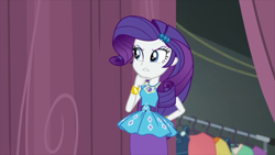 Size: 1280x720 | Tagged: safe, screencap, character:rarity, episode:rarity investigates: the case of the bedazzled boot, g4, my little pony:equestria girls, clothing, female, geode of shielding, pencil skirt, skirt, solo