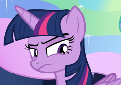 Size: 880x623 | Tagged: safe, screencap, character:twilight sparkle, character:twilight sparkle (alicorn), species:alicorn, species:pony, episode:celestial advice, g4, my little pony: friendship is magic, cropped, female, glare, mare, solo
