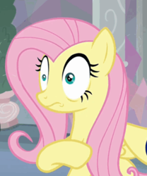 Size: 540x648 | Tagged: safe, screencap, character:fluttershy, species:pegasus, species:pony, episode:non-compete clause, g4, my little pony: friendship is magic, cropped, faec, female, hoof on chest, mare, reaction image, solo, spread wings, three quarter view, wide eyes, wings