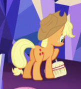Size: 162x177 | Tagged: safe, screencap, character:applejack, species:pony, episode:the one where pinkie pie knows, g4, my little pony: friendship is magic, broom, cropped, plot