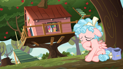 Size: 1600x900 | Tagged: safe, screencap, character:apple bloom, character:cozy glow, character:scootaloo, character:sweetie belle, species:pegasus, species:pony, episode:marks for effort, g4, my little pony: friendship is magic, apple tree, clubhouse, crusaders clubhouse, crying, female, filly, tree, treehouse