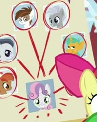 Size: 362x455 | Tagged: safe, screencap, character:button mash, character:chipcutter, character:liquid button, character:pipsqueak, character:rumble, character:snails, character:sweetie belle, species:pegasus, species:pony, episode:the break up break down, colt, cropped, male