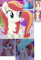 Size: 545x797 | Tagged: safe, screencap, character:dawn sunrays, species:earth pony, species:pony, my little pony: the movie (2017), background pony, bow, compilation, cropped, female, hair bow, mare, solo focus, tail bow