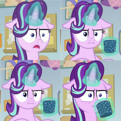 Size: 1600x1600 | Tagged: safe, screencap, character:starlight glimmer, episode:marks for effort, g4, my little pony: friendship is magic, :i, faec, floppy ears, glowing horn, i mean i see, loss (meme), magic, meme, solo, telekinesis, unamused