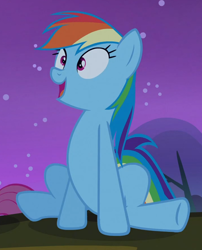 Size: 716x884 | Tagged: safe, screencap, character:rainbow dash, episode:sleepless in ponyville, g4, my little pony: friendship is magic, cropped, sitting, solo