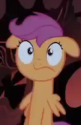 Size: 161x246 | Tagged: safe, screencap, character:scootaloo, species:pegasus, species:pony, episode:sleepless in ponyville, g4, my little pony: friendship is magic, animated, cropped, good trick, spinning