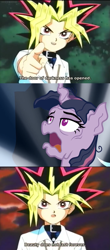 Size: 898x2050 | Tagged: safe, edit, edited screencap, screencap, character:mean twilight sparkle, species:alicorn, species:pony, episode:the mean 6, g4, my little pony: friendship is magic, atem, clone, comic, dying, female, mare, open mouth, screencap comic, you ruined everything, yu-gi-oh!