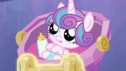 Size: 640x360 | Tagged: safe, screencap, character:princess flurry heart, character:spike, character:starlight glimmer, character:twilight sparkle, character:twilight sparkle (alicorn), species:alicorn, species:pony, episode:the times they are a changeling, g4, my little pony: friendship is magic, animated, baby, baby bottle, baby pony, best aunt ever, cooing, cradle, cuddly, cute, cuteness overload, cutest pony alive, cutest pony ever, dawwww, diaper, discovery family logo, flurrybetes, huggable, hugs needed, sound, weapons-grade cute, webm