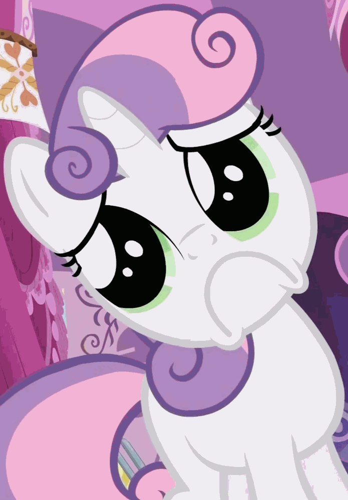 Size: 695x999 | Tagged: safe, screencap, character:sweetie belle, episode:sleepless in ponyville, g4, my little pony: friendship is magic, animated, crying, cute, pouting, pure unfiltered evil, weapons-grade cute