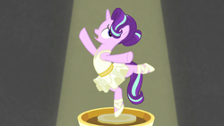 Size: 1280x720 | Tagged: safe, screencap, character:starlight glimmer, episode:a royal problem, g4, my little pony: friendship is magic, ballerina, ballet, ballet slippers, clothing, glimmerina, hair bun, music box, solo, tutu
