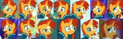 Size: 1600x512 | Tagged: safe, screencap, character:sunburst, episode:celestial advice, episode:the parent map, episode:uncommon bond, g4, my little pony: friendship is magic, angry, beard, bed hair, clothing, collage, confused, cute, excited, facial hair, frustrated, glasses, grumpy, handsome, happy, irritated, robe, smug, sunburst's glasses, sunburst's robe