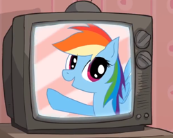 Size: 6500x5174 | Tagged: safe, artist:brody, screencap, character:rainbow dash, absurd resolution, pony cameo, pony reference, television, yo mama