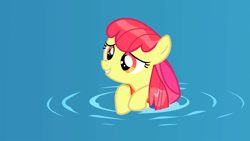 Size: 1920x1080 | Tagged: safe, screencap, character:apple bloom, species:pony, episode:leap of faith, g4, my little pony: friendship is magic, cute, female, filly, solo, water, wet mane