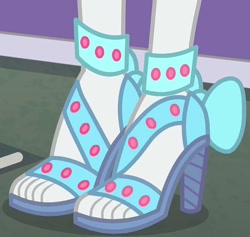 Size: 736x698 | Tagged: safe, screencap, character:rarity, equestria girls:rollercoaster of friendship, g4, my little pony:equestria girls, cropped, feet, foot focus, high heels, legs, open-toed shoes, pictures of legs, sandals, shoes