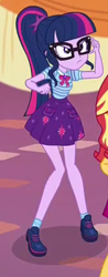 Size: 151x385 | Tagged: safe, screencap, character:sunset shimmer, character:twilight sparkle, character:twilight sparkle (scitwi), species:eqg human, equestria girls:rollercoaster of friendship, g4, my little pony:equestria girls, adorkable, angry, clothing, cropped, cute, dork, female, geode of telekinesis, glasses, legs, ponytail, shoes, skirt, socks