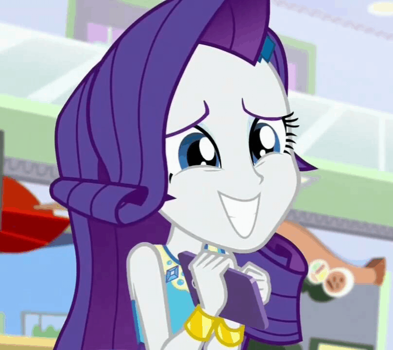 Size: 809x720 | Tagged: safe, screencap, character:rarity, equestria girls:rollercoaster of friendship, g4, my little pony:equestria girls, animated, cropped, cute, female, gif, looking at you, please, raribetes, smiling, solo, solo focus