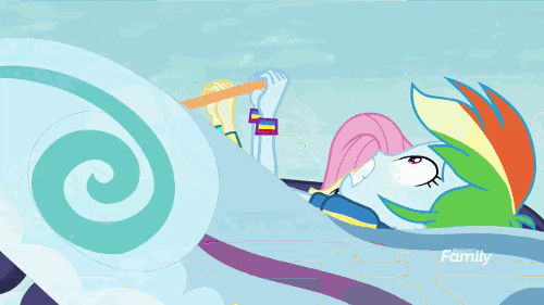 Size: 500x281 | Tagged: safe, screencap, character:fluttershy, character:rainbow dash, species:bird, species:seagull, equestria girls:rollercoaster of friendship, g4, my little pony:equestria girls, animated, cloud, female, gif, roller coaster