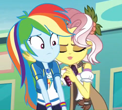 Size: 781x705 | Tagged: safe, screencap, character:rainbow dash, character:vignette valencia, equestria girls:rollercoaster of friendship, g4, my little pony:equestria girls, cropped, duo, geode of super speed, magical geodes, personal space invasion, vignette valencia