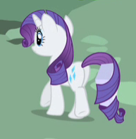 Size: 193x198 | Tagged: safe, screencap, character:rarity, species:pony, species:unicorn, episode:party of one, g4, my little pony: friendship is magic, butt, cropped, female, mare, plot, prehensile tail, solo, tail hold