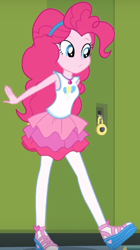 Size: 338x605 | Tagged: safe, screencap, character:pinkie pie, episode:stressed in show, g4, my little pony:equestria girls, cropped, solo, stressed in show: pinkie pie
