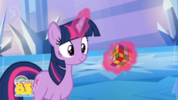 Size: 1280x720 | Tagged: safe, official, screencap, character:twilight sparkle, character:twilight sparkle (unicorn), species:pony, species:unicorn, 1983, rubik's cube, youtube link