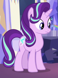 Size: 432x578 | Tagged: safe, screencap, character:starlight glimmer, species:pony, species:unicorn, episode:a royal problem, g4, my little pony: friendship is magic, booty call, cropped, female, glowing cutie mark, mare, season 7