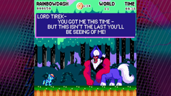 Size: 1280x720 | Tagged: safe, official, screencap, character:lord tirek, character:rainbow dash, 8-bit, defeated, youtube link