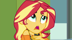 Size: 1280x720 | Tagged: safe, screencap, character:sunset shimmer, episode:driving miss shimmer, g4, my little pony:equestria girls, female, geode of empathy, solo
