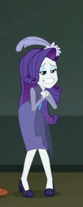 Size: 282x696 | Tagged: safe, screencap, character:rarity, episode:rarity investigates: the case of the bedazzled boot, g4, my little pony:equestria girls, animated, clothing, cropped, detective rarity, drama queen, fantasizing, female, gif, hat, marshmelodrama, out of context, pillbox hat, solo