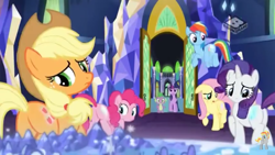 Size: 1280x720 | Tagged: safe, screencap, character:applejack, character:fluttershy, character:pinkie pie, character:rarity, character:spike, character:twilight sparkle, character:twilight sparkle (alicorn), species:alicorn, species:pony, episode:a matter of principals, g4, my little pony: friendship is magic, cutie map, glowing cutie mark, plot