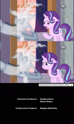 Size: 1360x2267 | Tagged: safe, editor:secrettitan, screencap, character:discord, character:starlight glimmer, episode:a matter of principals, g4, my little pony: friendship is magic, credits screen, duo, floppy ears, ghost, ghost discord, template
