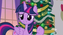 Size: 1920x1080 | Tagged: safe, screencap, character:twilight sparkle, character:twilight sparkle (alicorn), species:alicorn, species:pony, episode:the hearth's warming club, g4, my little pony: friendship is magic, christmas, christmas tree, hearth's warming tree, holiday, solo, tree