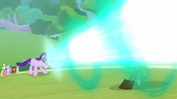 Size: 1280x720 | Tagged: safe, screencap, character:discord, character:sandbar, character:silverstream, character:starlight glimmer, character:yona, episode:a matter of principals, g4, my little pony: friendship is magic, dragon ball, kamehameha, magic