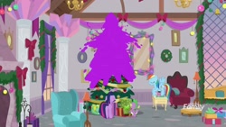 Size: 1920x1080 | Tagged: safe, screencap, character:rainbow dash, character:spike, character:twilight sparkle, character:twilight sparkle (alicorn), species:alicorn, species:pony, episode:the hearth's warming club, g4, my little pony: friendship is magic, hearth's warming tree, present