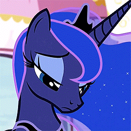 Size: 268x268 | Tagged: safe, screencap, character:princess luna, species:alicorn, species:pony, episode:do princesses dream of magic sheep?, animated, cropped, cute, female, head shake, looking down, lunabetes, mare, sad, sadorable, shaking, solo, talking