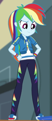 Size: 277x641 | Tagged: safe, screencap, character:rainbow dash, episode:constructive criticism, g4, my little pony:equestria girls, constructive criticism: rainbow dash, cropped, geode of super speed, magical geodes, solo