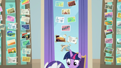 Size: 1920x1080 | Tagged: safe, screencap, character:rarity, character:twilight sparkle, character:twilight sparkle (alicorn), species:alicorn, species:pony, episode:friendship university, g4, my little pony: friendship is magic, ghastly gorge, griffonstone, hill top, postcard, saddle arabia, written equestrian