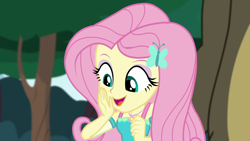 Size: 1280x720 | Tagged: safe, screencap, character:fluttershy, episode:stressed in show, g4, my little pony:equestria girls, geode of fauna, solo, stressed in show: fluttershy